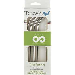 Trinkhalme gebogen, aus Stahl, 4 St Set