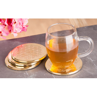 Untersetzer Blume des Lebens Messing 4er-Set