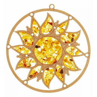 Suncatcher Bernstein in Birkenholz - Stern