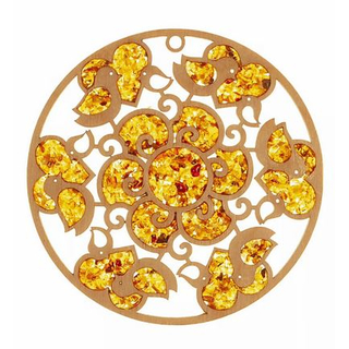 Suncatcher Bernstein in Birkenholz - Blume & Herzen