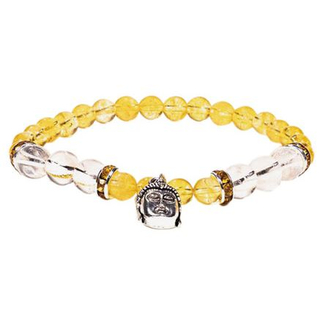 Armband Citrin/Bergkristall mit Buddha
