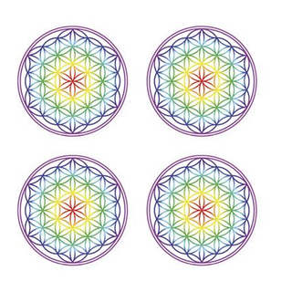 Aufkleber regenbogenfarbene Blume des Lebens