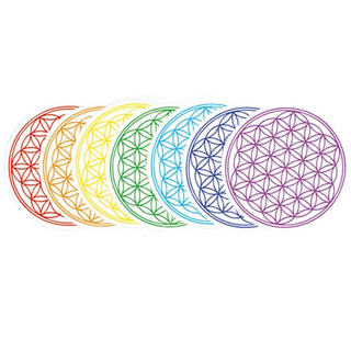 Aufkleber Blume des Lebenes in den Chakrafarben