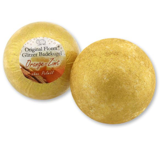Glitzer Badekugel mit Schafmilch, Orange-Zimt