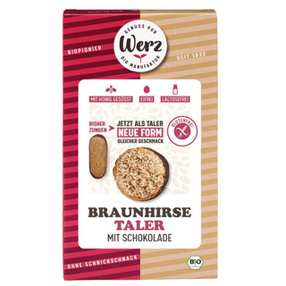 Braunhirse Taler mit Schokolade