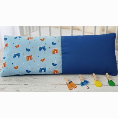 Geburtskissen Abenteuer im Regen | blau