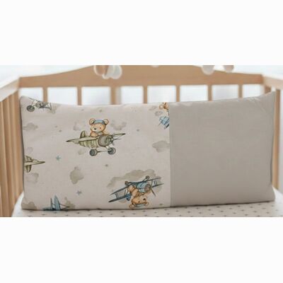 Geburtskissen Kleiner Pilot | grau