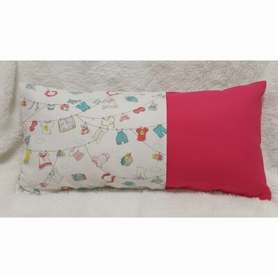 Geburtskissen Bunte W�scheleine | pink