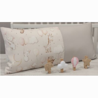 Geburtskissen Giraffe & Freunde | grau