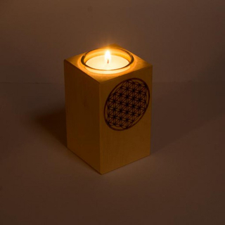 Zirbenteelicht Blume des Lebens 9cm